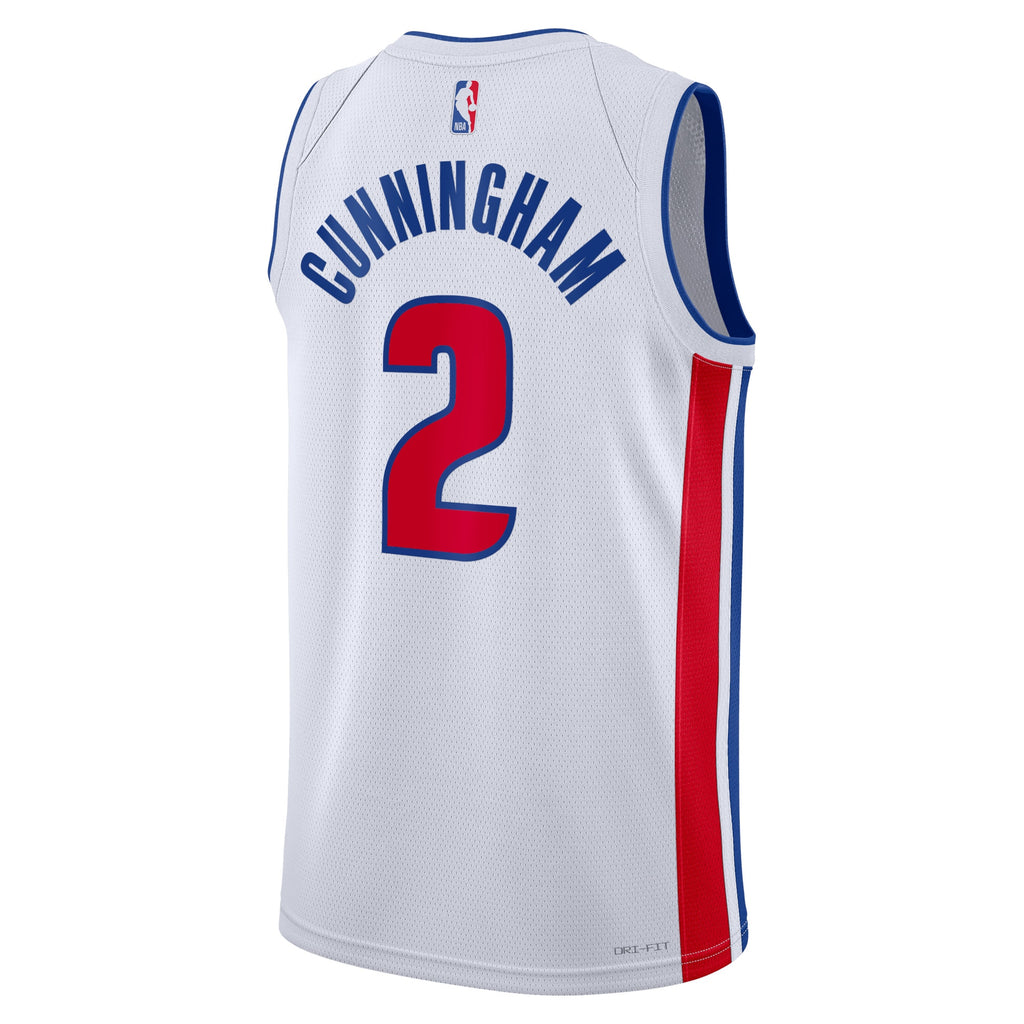 Detroit Pistons Association Edition Swingman Jersey - White - Cade Cunningham - Unisex