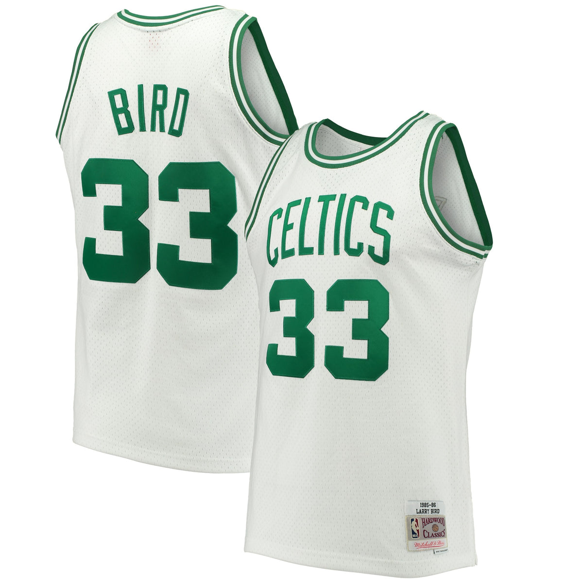 Men's Larry Bird Kelly Green Boston Celtics 1985-86 Hardwood Classics Swingman Jersey