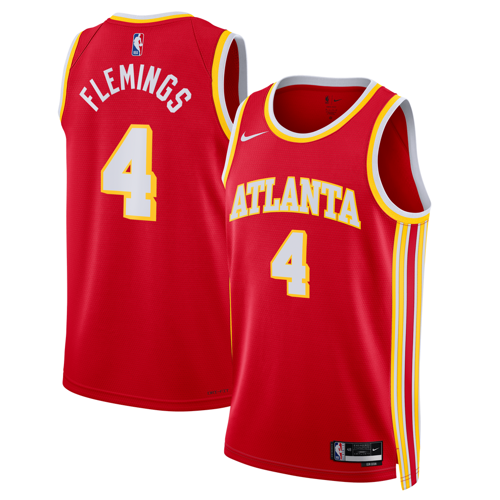 Atlanta Hawks Icon Swingman Jersey - Red - Kingston Flemings - Unisex