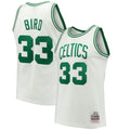 Men's Larry Bird White Boston Celtics 1985-86 Hardwood Classics Swingman Jersey