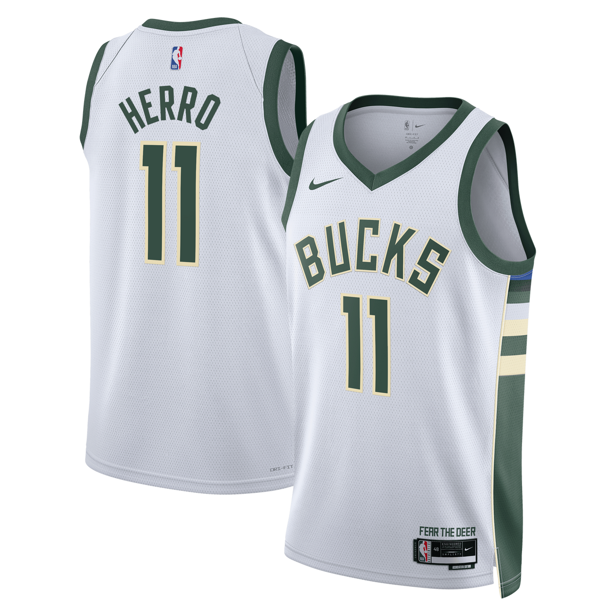 Milwaukee Bucks Association Edition Swingman Jersey - White - Tyler Herro - Unisex