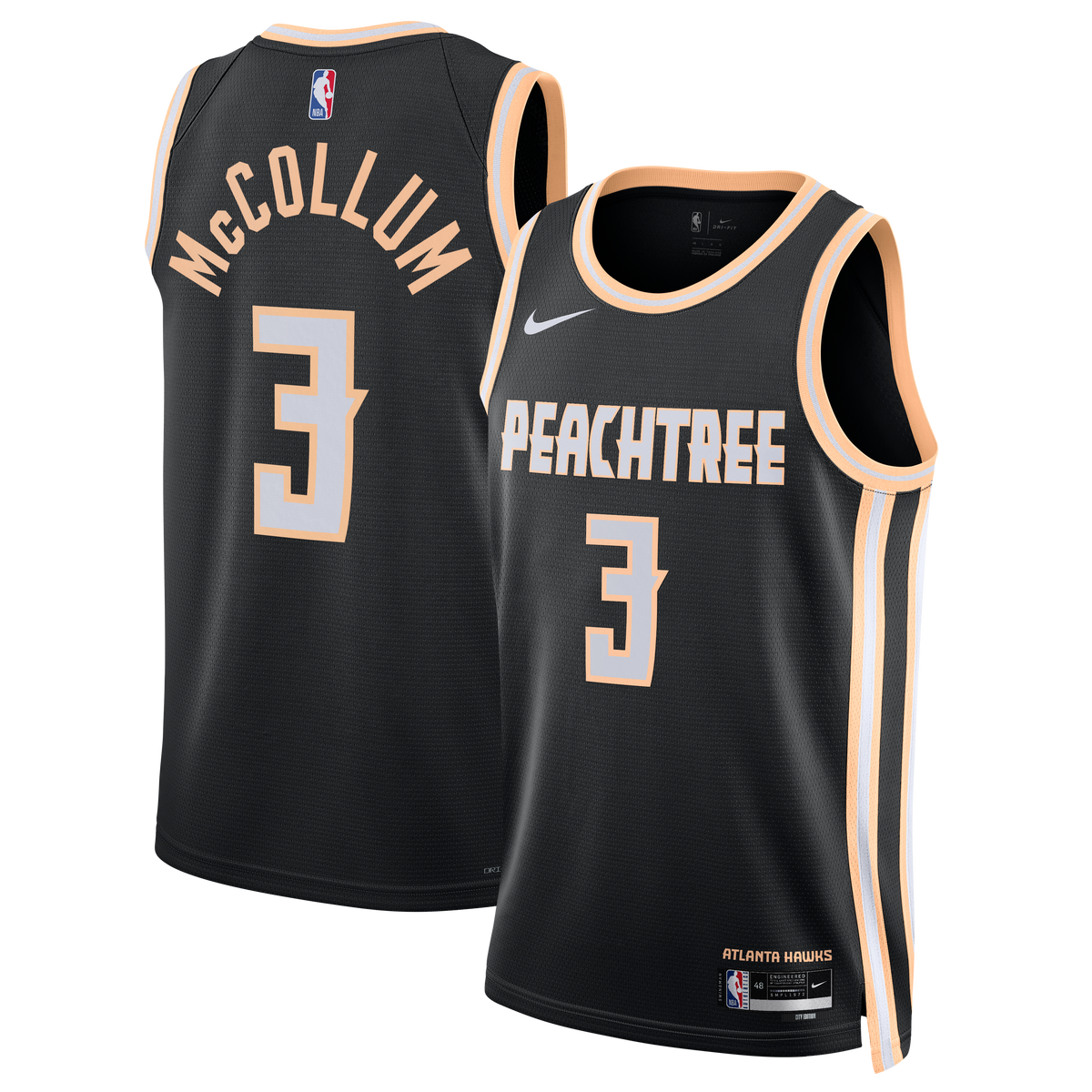 Atlanta Hawks 2025/26 City Edition Swingman Jersey - Black - CJ McCollum - Unisex