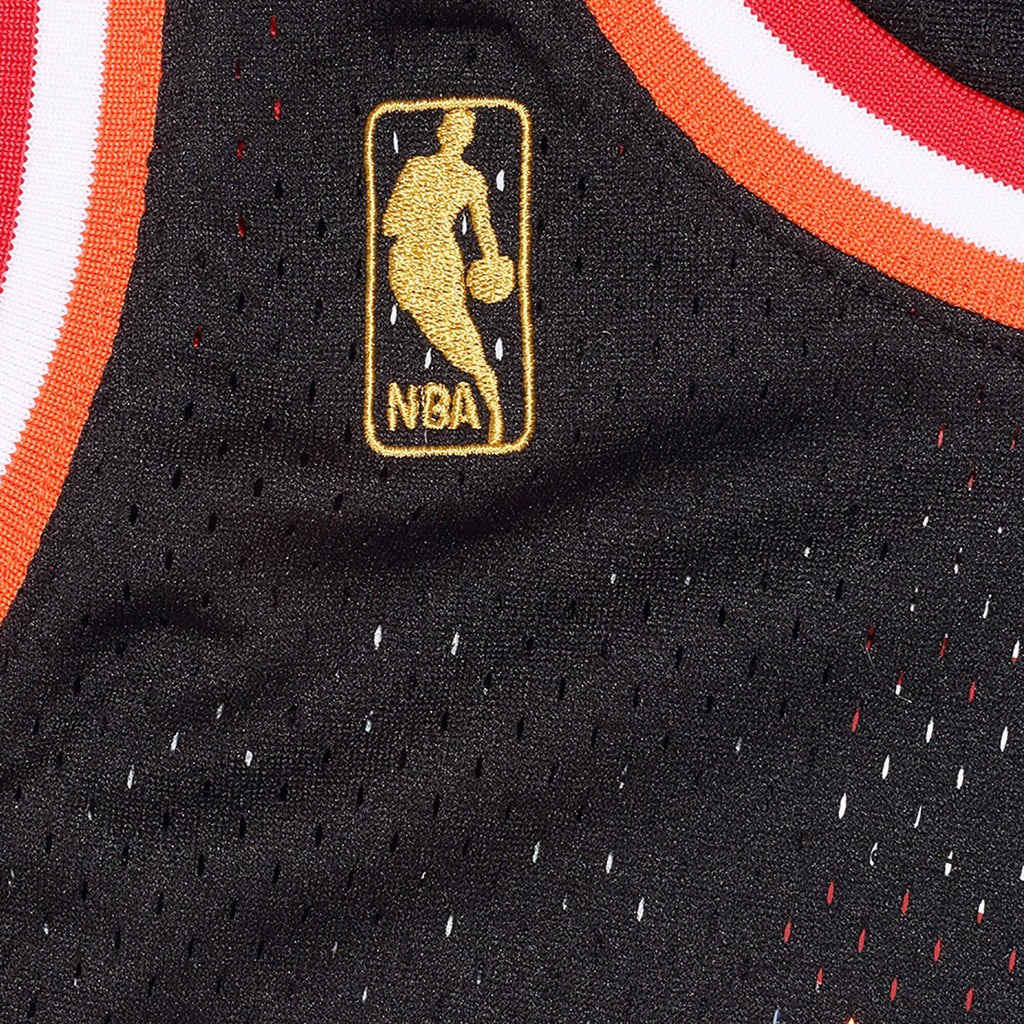 Men's Alonzo Mourning Black Miami Heat Hardwood Classics Swingman Jersey