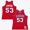 Philadelphia 76ers Darryl Dawkins 1979 Dark Authentic Jersey - University Red