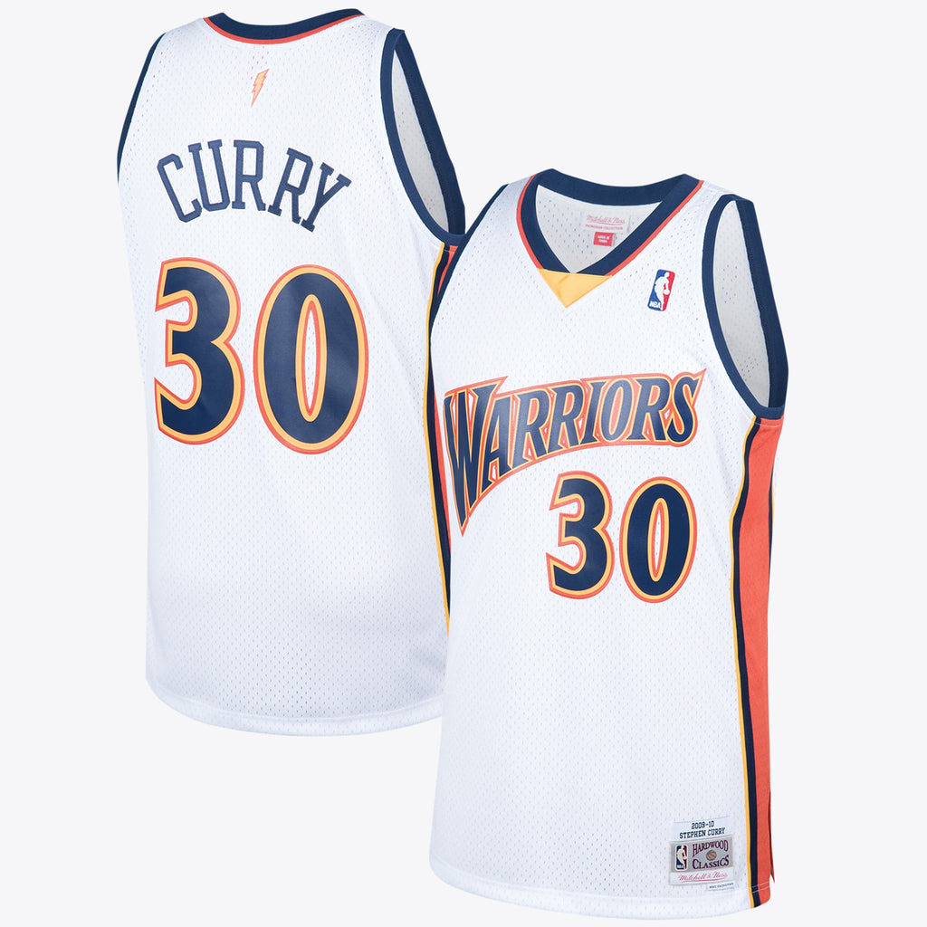 Golden State Warriors 2009 Steph Curry Hardwood Classics Home Swingman Jersey - White - Mens
