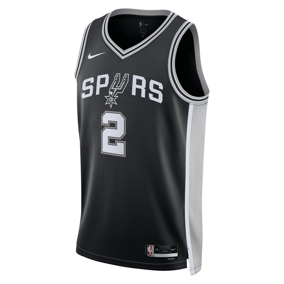 San Antonio Spurs Icon Edition Swingman Jersey NBA 2025 First Round Draft Pick - Black - Dylan Harper - Unisex