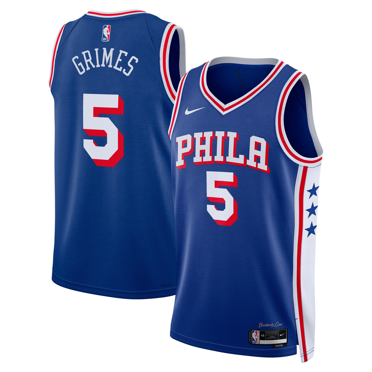 Philadelphia 76ers Icon Edition Swingman Jersey - Royal - Quentin Grimes - Unisex