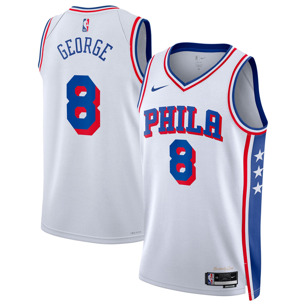 Philadelphia 76ers Association Edition Swingman Jersey - White - Paul George - Unisex