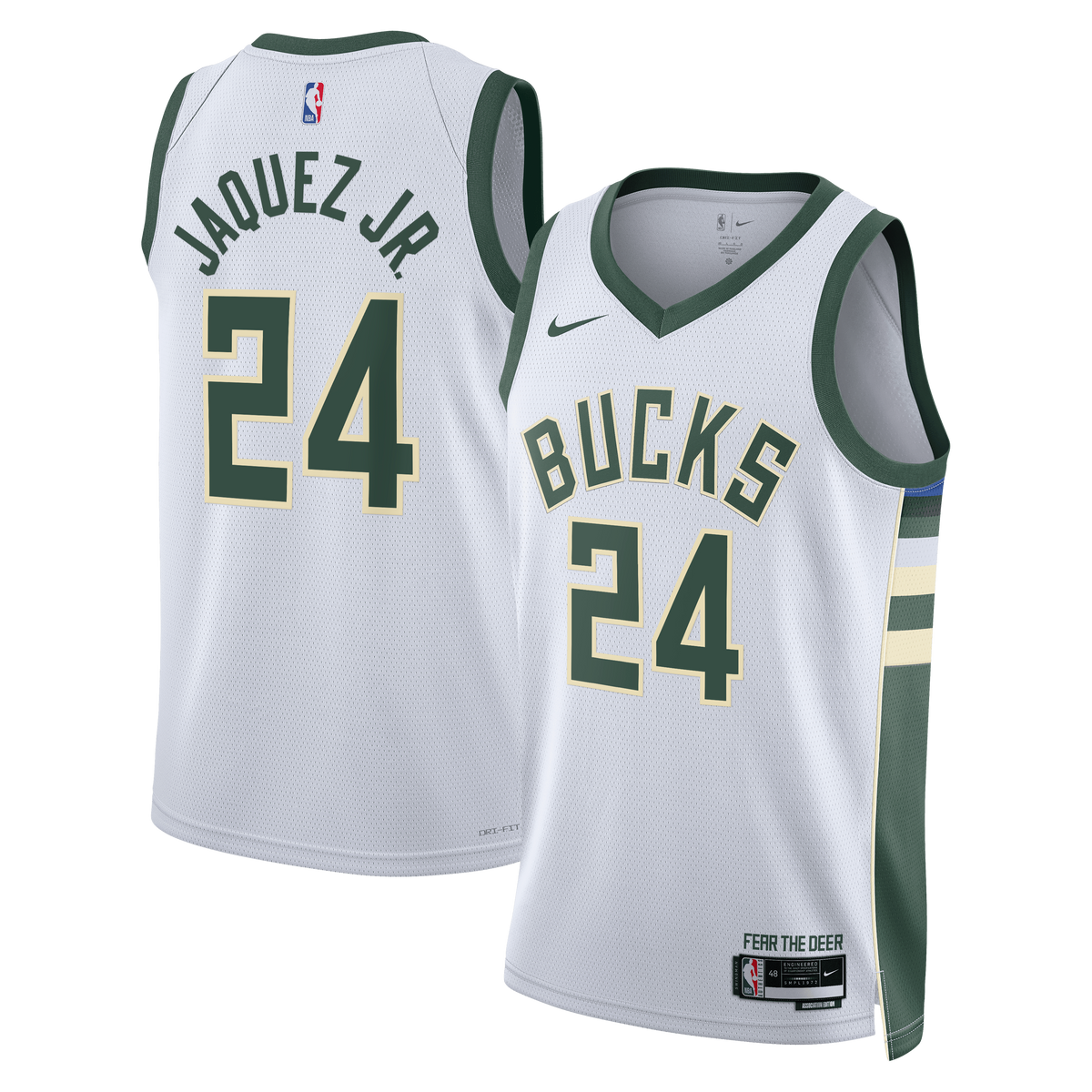 Milwaukee Bucks Association Edition Swingman Jersey - White - Jaime Jaquez Jr. - Unisex