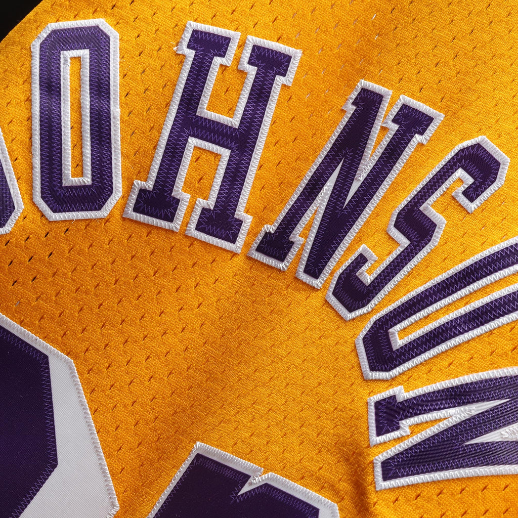 Men's Magic Johnson Gold Los Angeles Lakers 1984-85 Hardwood Classics Swingman Jersey