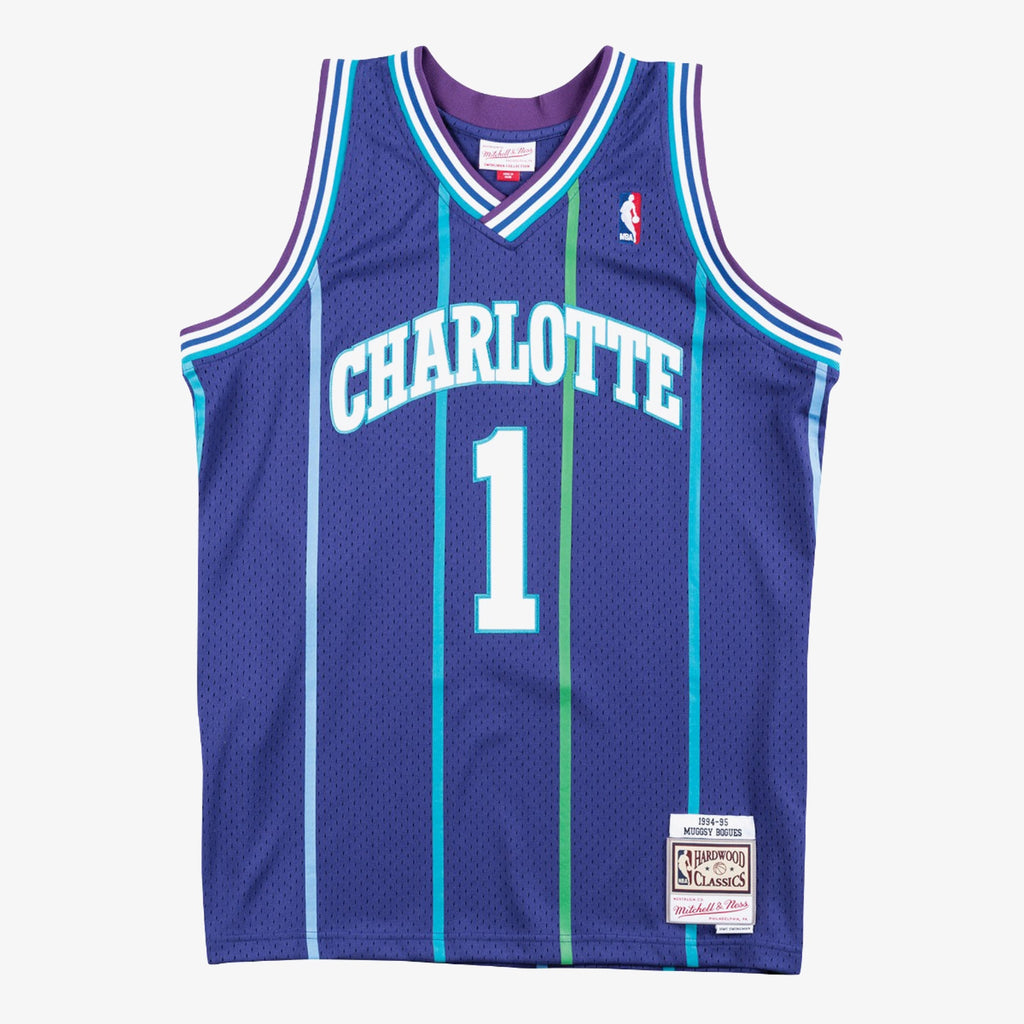 Charlotte Hornets Muggsy Bogues 1994 Swingman Alternate Authentic Jersey - Purple