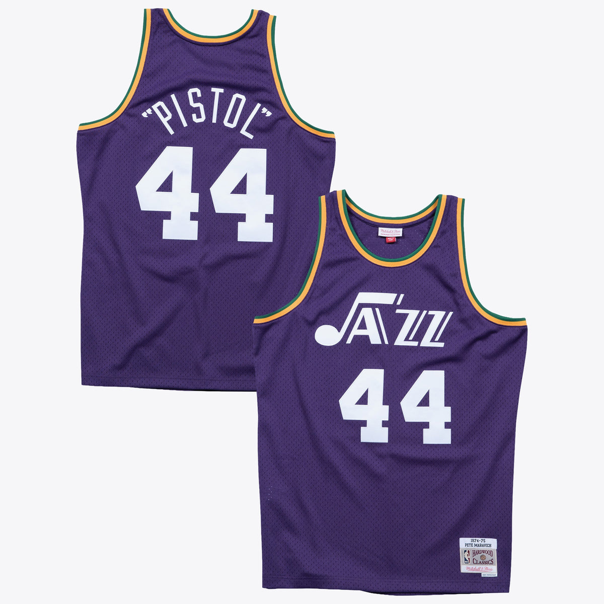 New Orleans Jazz Pete Maravich 1974 Swingman Road Authentic Jersey - Purple