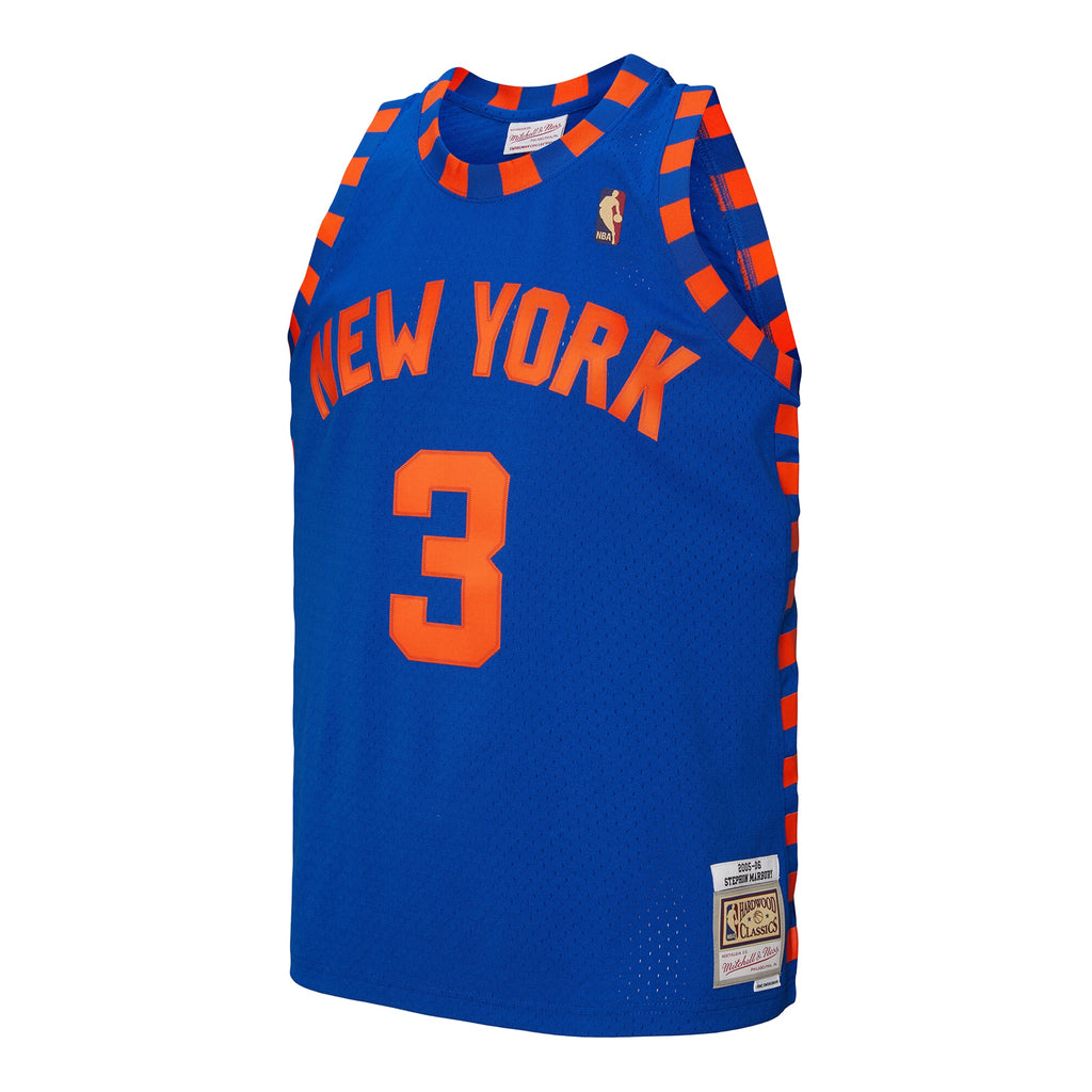 Men's Stephon Marbury Blue New York Knicks 2005/06 Hardwood Classics Swingman Jersey