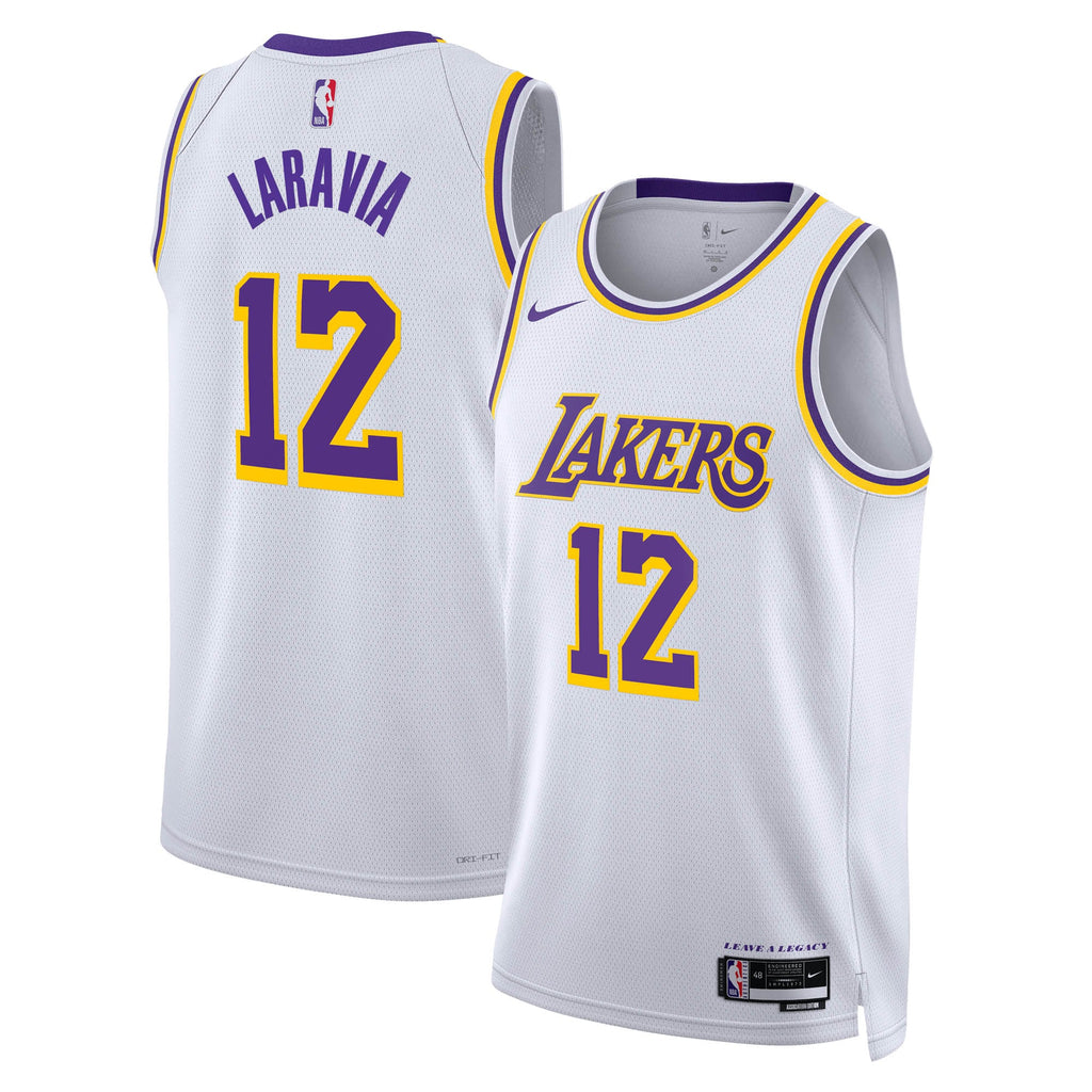 Los Angeles Lakers Association Edition Swingman Jersey - White - Jake LaRavia - Unisex