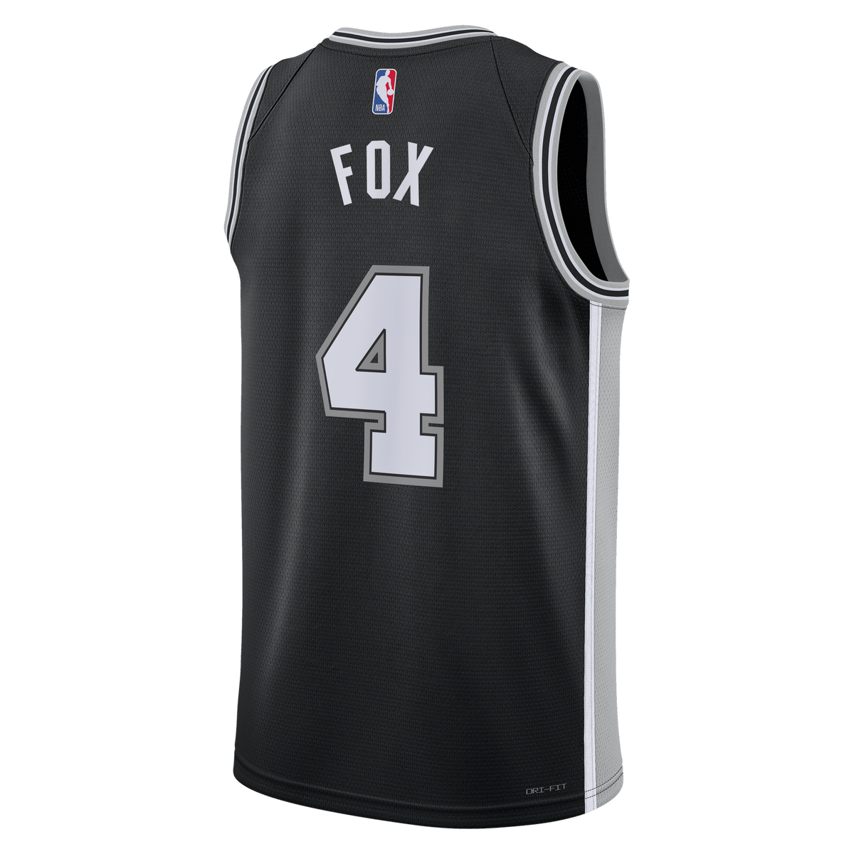 San Antonio Spurs Icon Edition Swingman Jersey - Black - De'Aaron Fox - Unisex