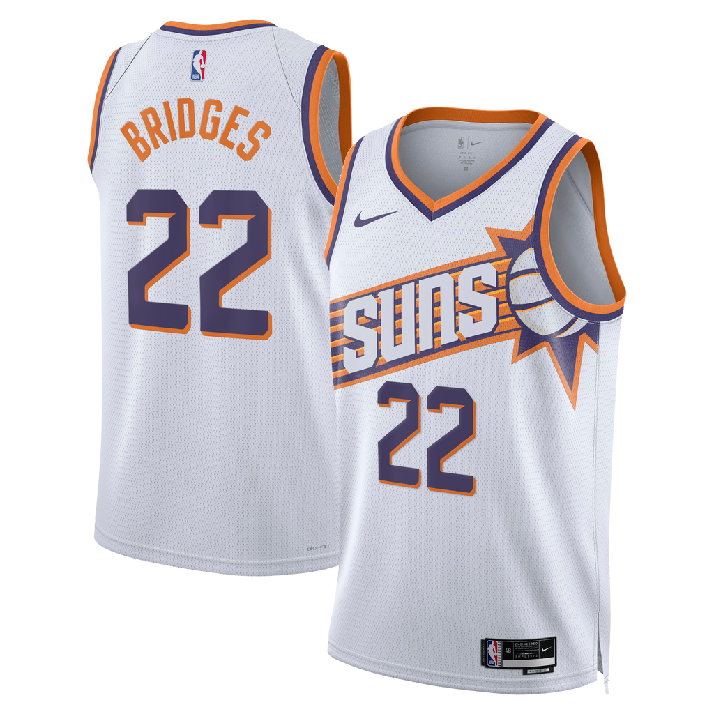 Phoenix Suns Association Edition Swingman Jersey - White - Miles Bridges - Unisex