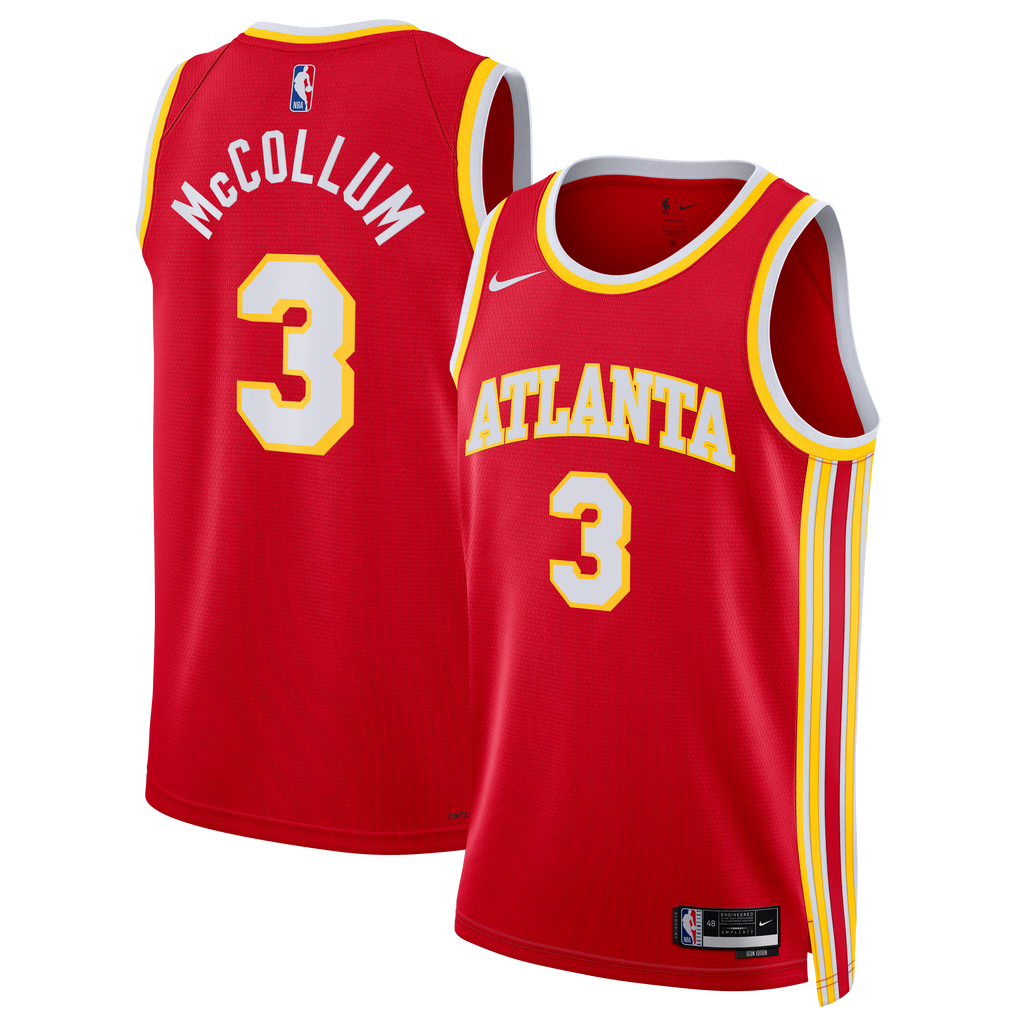 Atlanta Hawks Icon Edition Swingman Jersey - Red - CJ McCollum - Unisex
