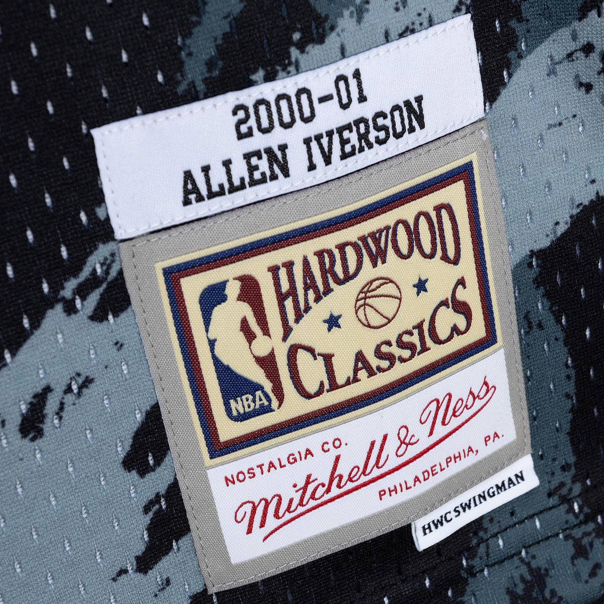 Philadelphia 76ers Allen Iverson 2000 Team Marble Swingman Jersey - Black