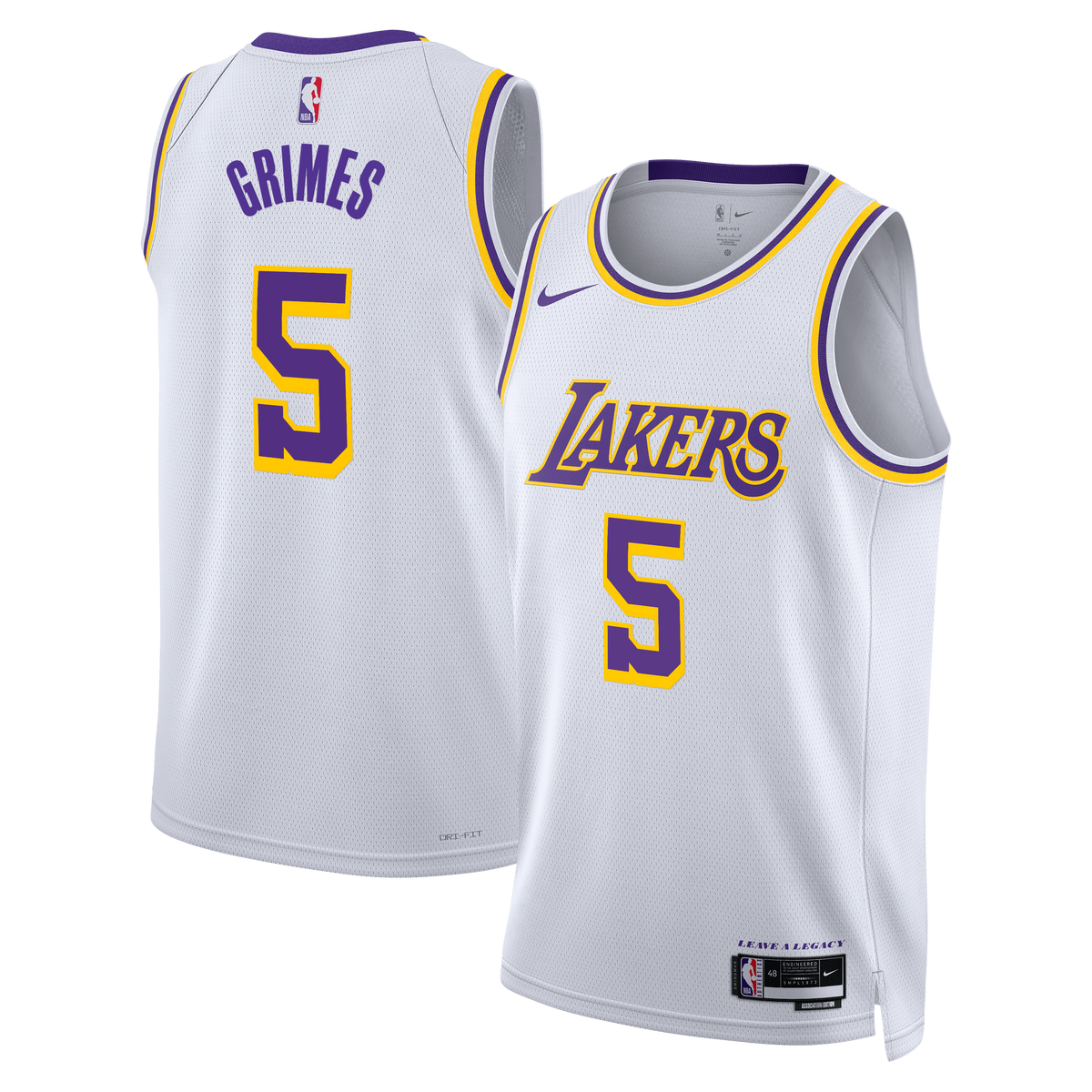 Los Angeles Lakers Association Edition Edition Swingman Jersey - White - Quentin Grimes - Unisex