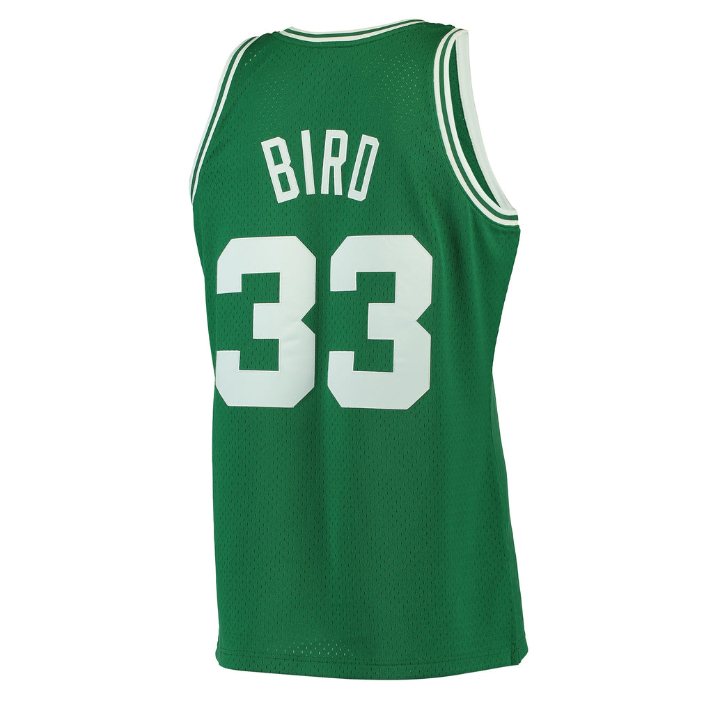 Men's Larry Bird White Boston Celtics 1985-86 Hardwood Classics Swingman Jersey