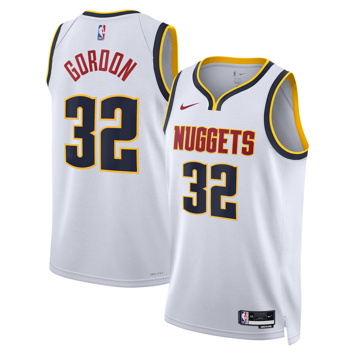 Denver Nuggets Association Edition Swingman Jersey - White - Aaron Gordon - Unisex
