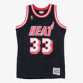 Men's Alonzo Mourning Black Miami Heat Hardwood Classics Swingman Jersey