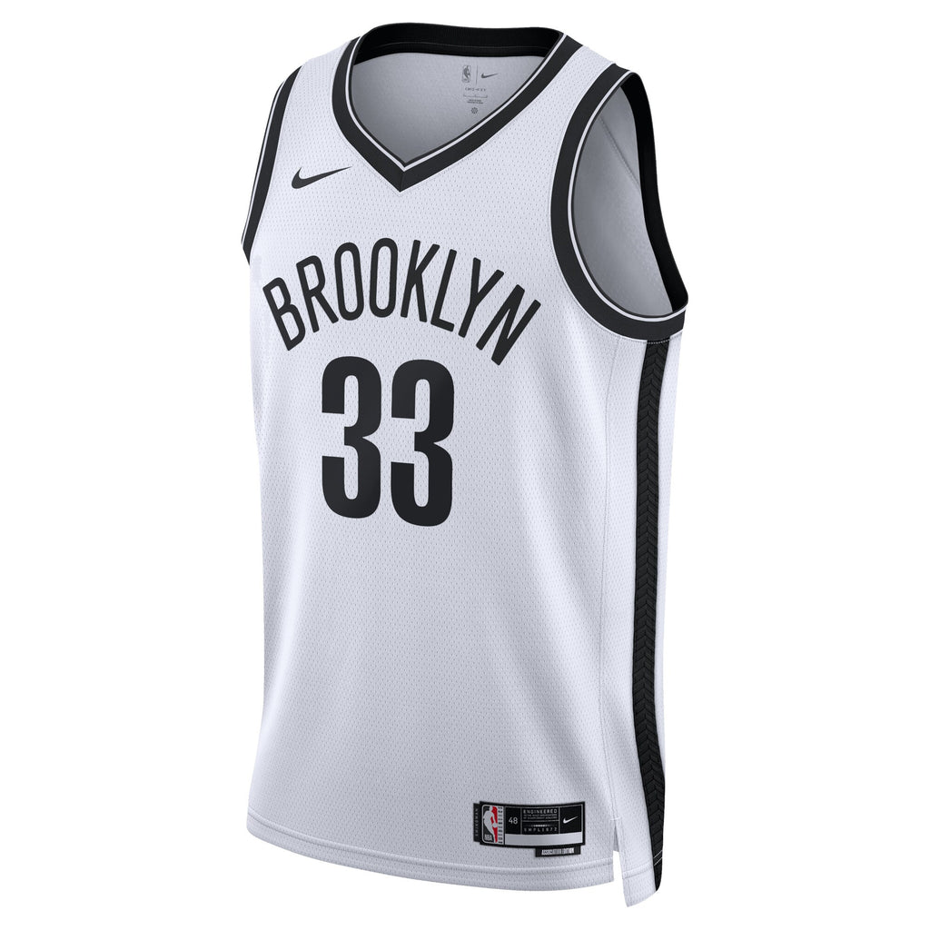 Brooklyn Nets Association Edition Swingman Jersey - White - Nic Claxton - Unisex