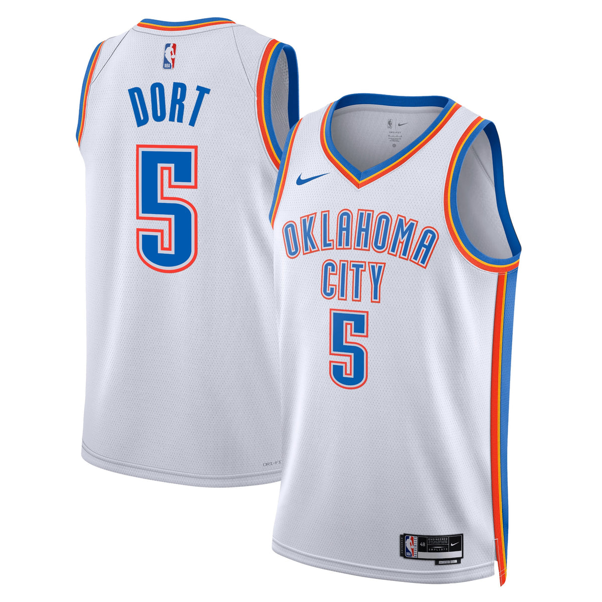 Oklahoma City Thunder Association Edition Swingman Jersey - White - Luguentz Dort - Unisex