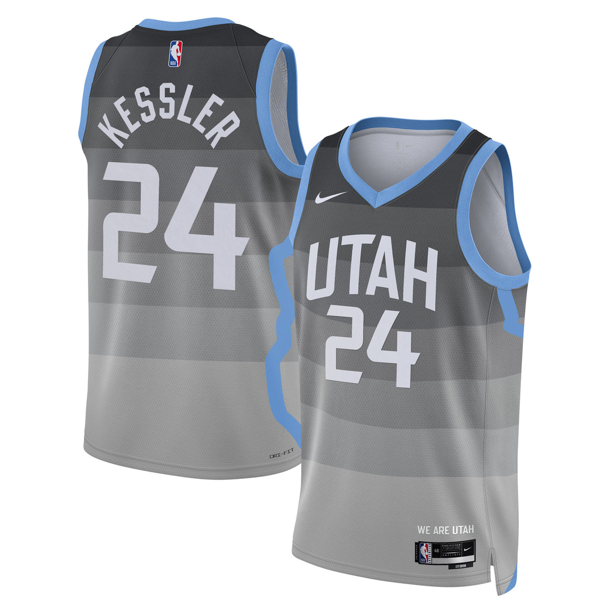 Utah Jazz 2025/26 City Edition Swingman Jersey - Gray - Walker Kessler - Unisex