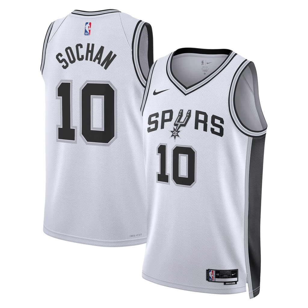 San Antonio Spurs Association Edition Swingman Jersey - White - Jeremy Sochan - Unisex