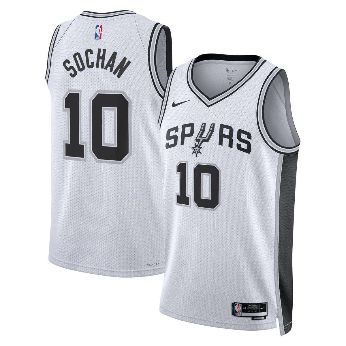 San Antonio Spurs Association Edition Swingman Jersey - White - Jeremy Sochan - Unisex