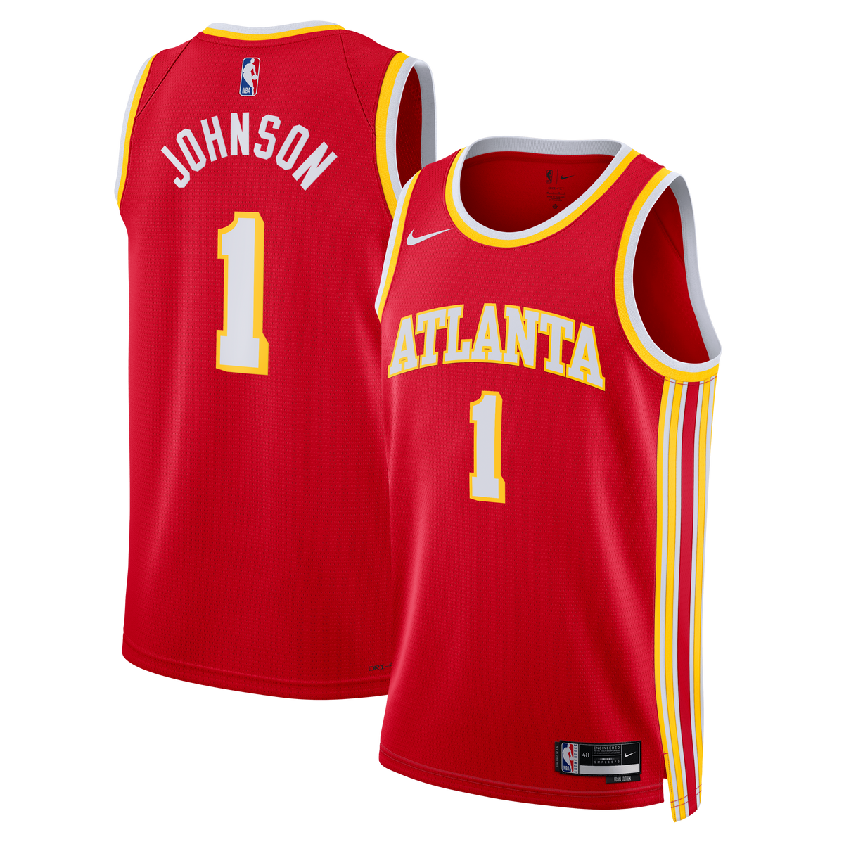 Atlanta Hawks Icon Edition Swingman Jersey - Red - Jalen Johnson - Unisex