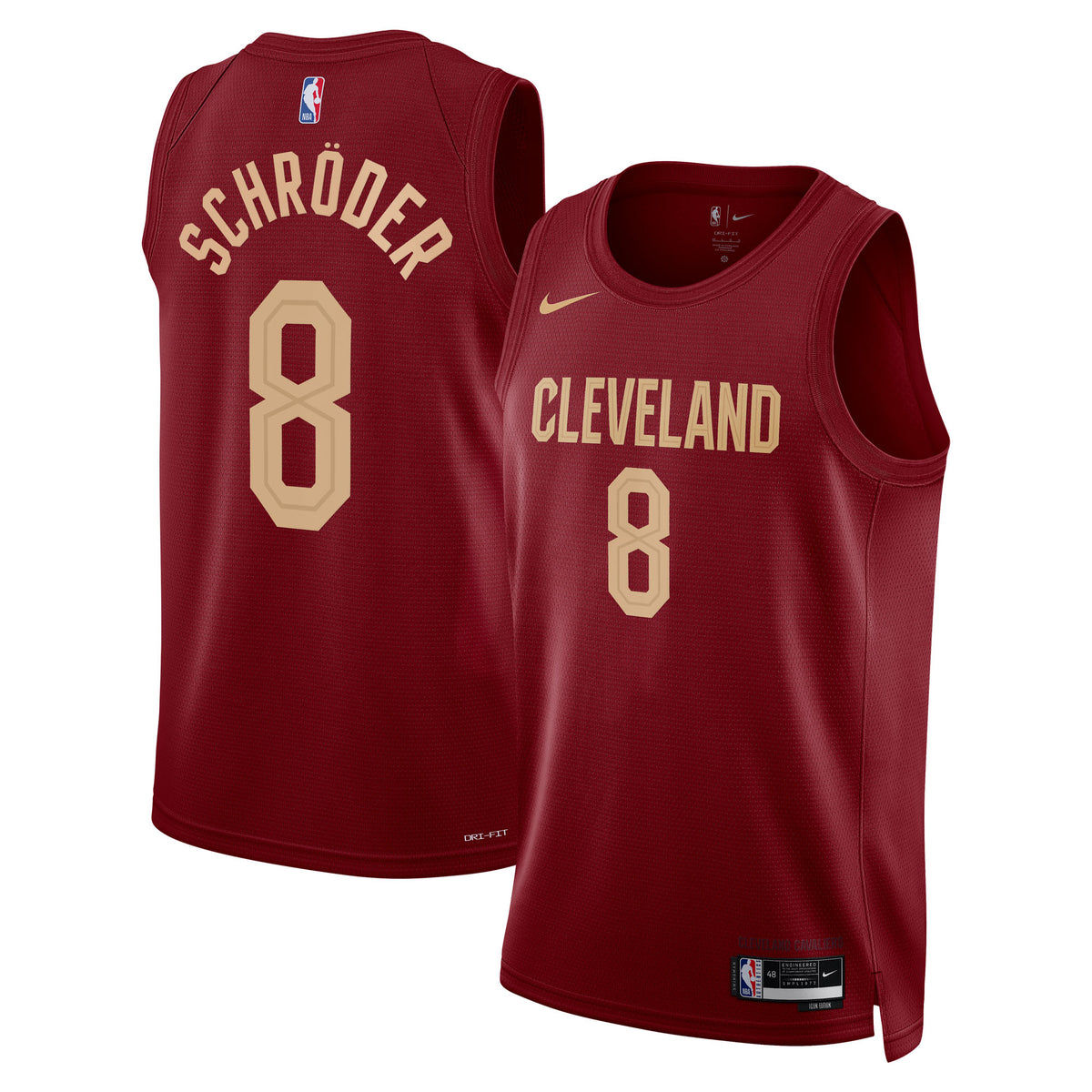 Cleveland Cavaliers Icon Edition Swingman Jersey - Wine - Dennis Schröder - Unisex