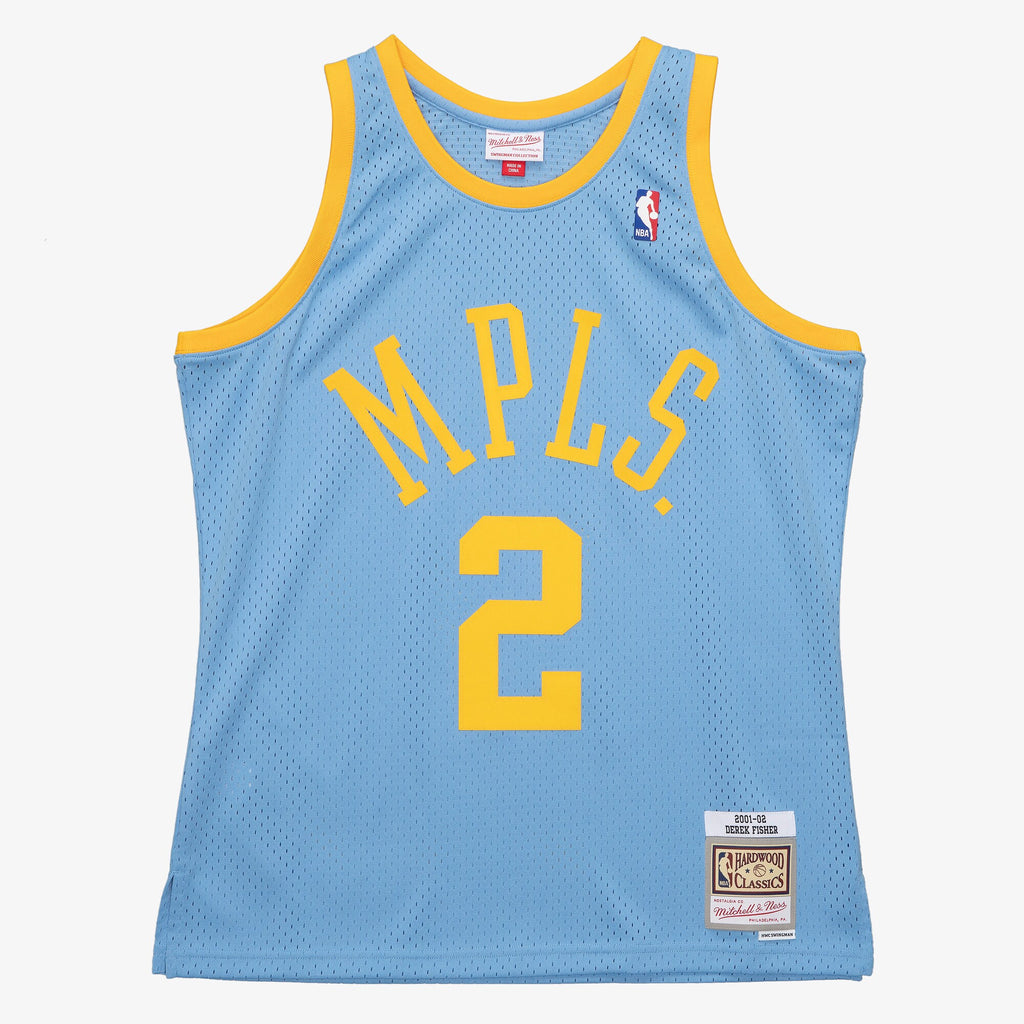 Los Angeles Lakers Derek Fisher 2001 Swingman Authentic Jersey - Columbia Blue