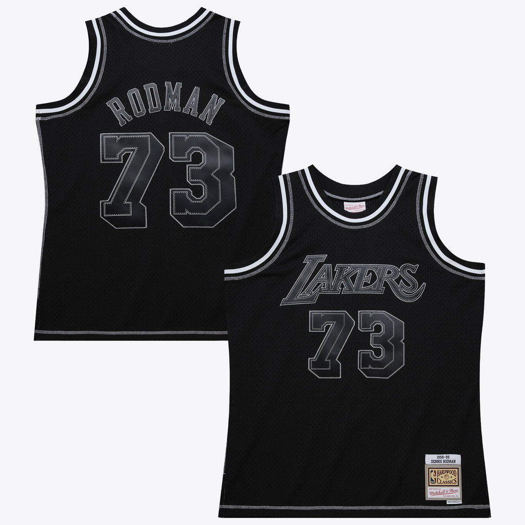 Los Angeles Lakers Dennis Rodman 1998 Contrast 2K Swingman Jersey - Black