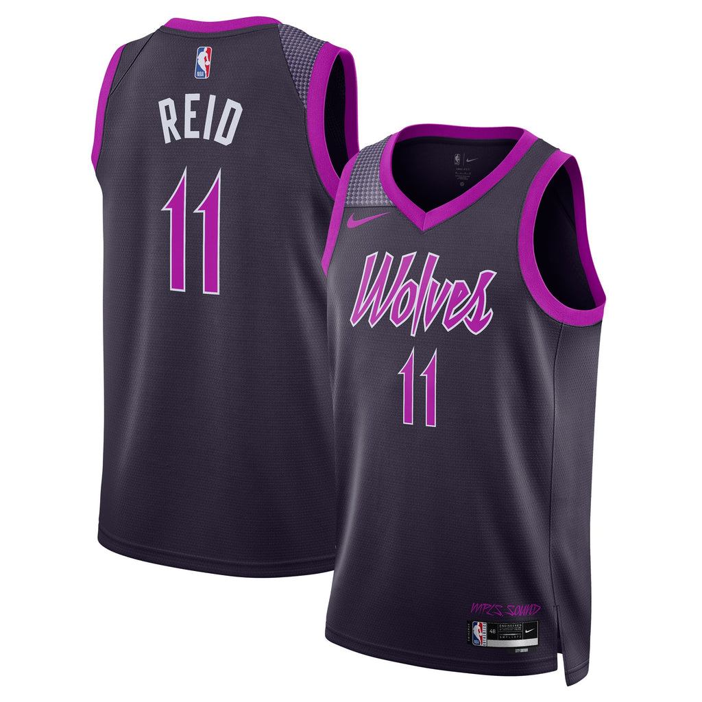 Minnesota Timberwolves 2025/26 City Edition Swingman Jersey - Black - Naz Reid - Unisex