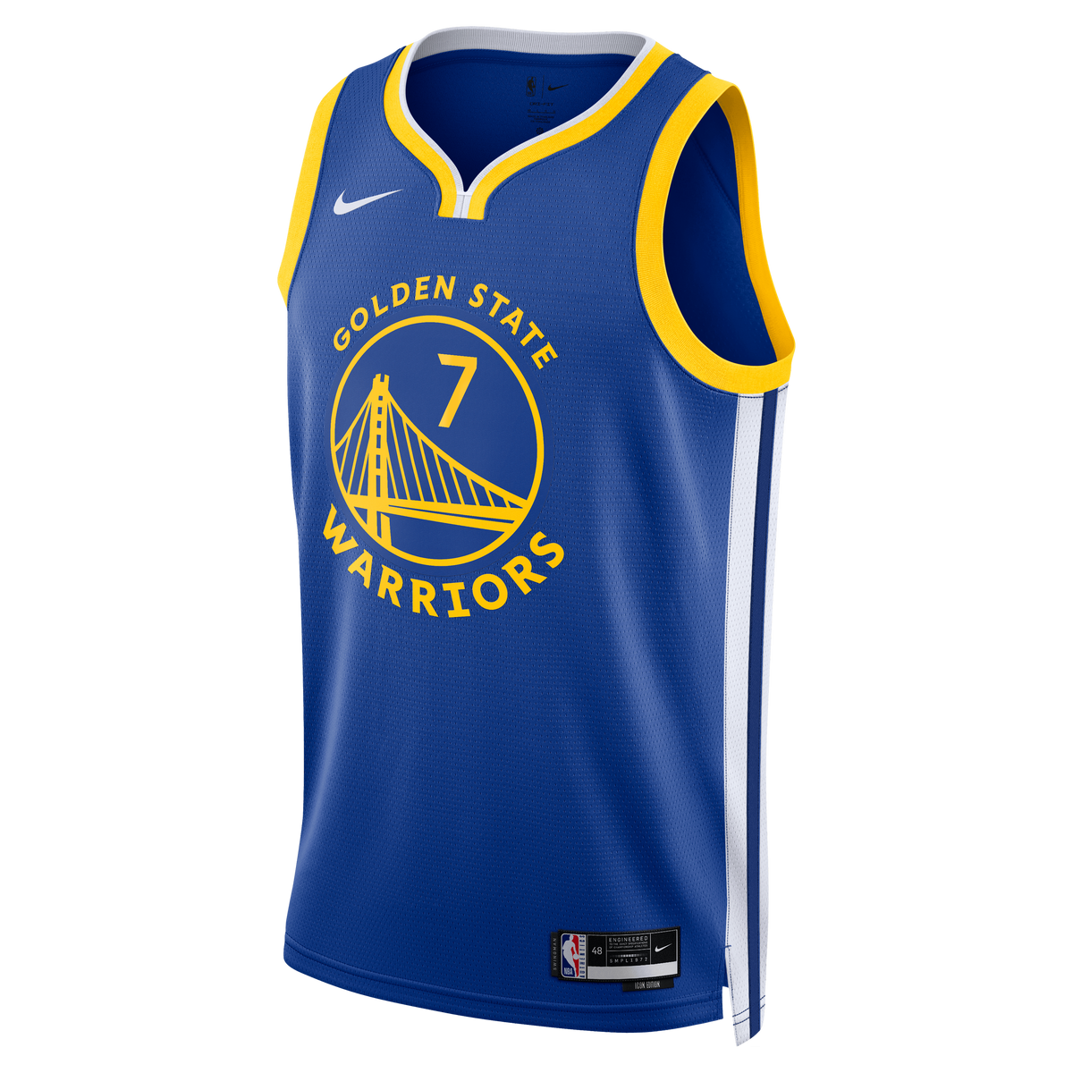 Golden State Warriors Icon Edition Swingman Jersey - Royal - Kristaps Porziņģis - Unisex