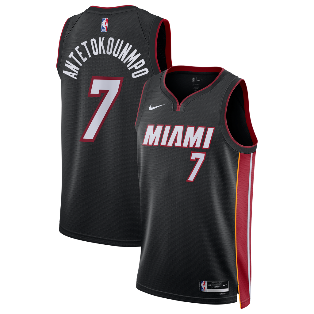 Miami Heat Icon Edition Swingman Jersey - Black - Giannis Antetokounmpo - Unisex