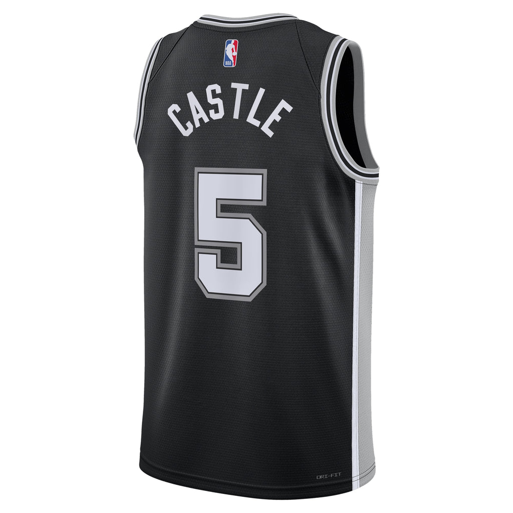 San Antonio Spurs Icon Swingman Jersey - Black - Stephon Castle - Unisex