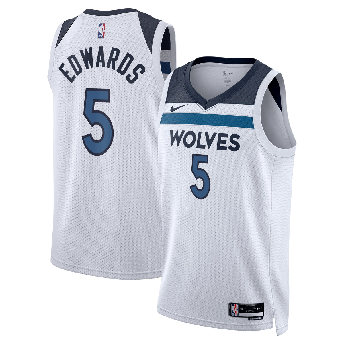 Minnesota Timberwolves Association Edition Swingman Jersey - White - Anthony Edwards - Unisex