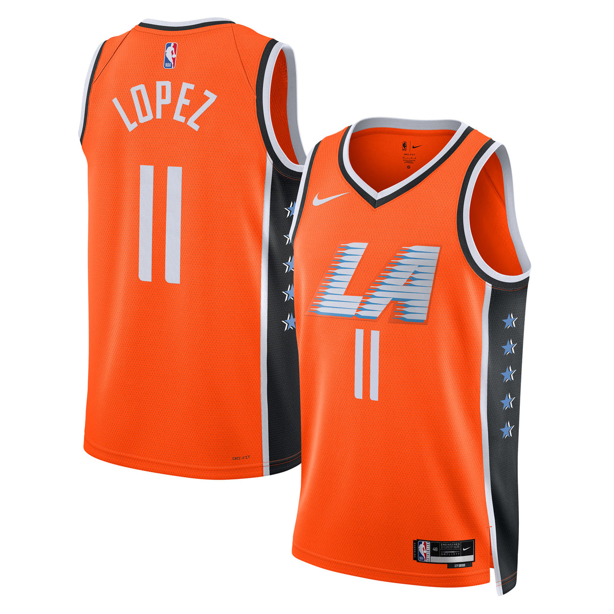 LA Clippers 2025/26 City Edition Swingman Jersey - Orange - Brook Lopez - Unisex