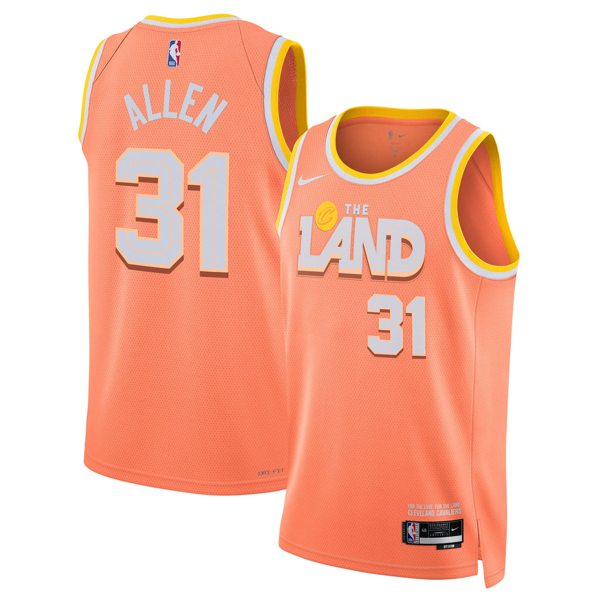 Cleveland Cavaliers 2025/26 City Edition Swingman Jersey - Orange - Jarrett Allen - Unisex