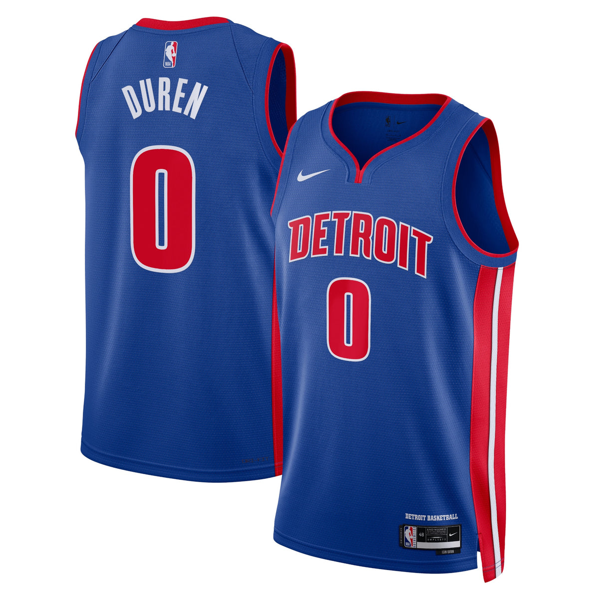 Detroit Pistons Icon Edition Swingman Jersey - Blue - Jalen Duren - Unisex