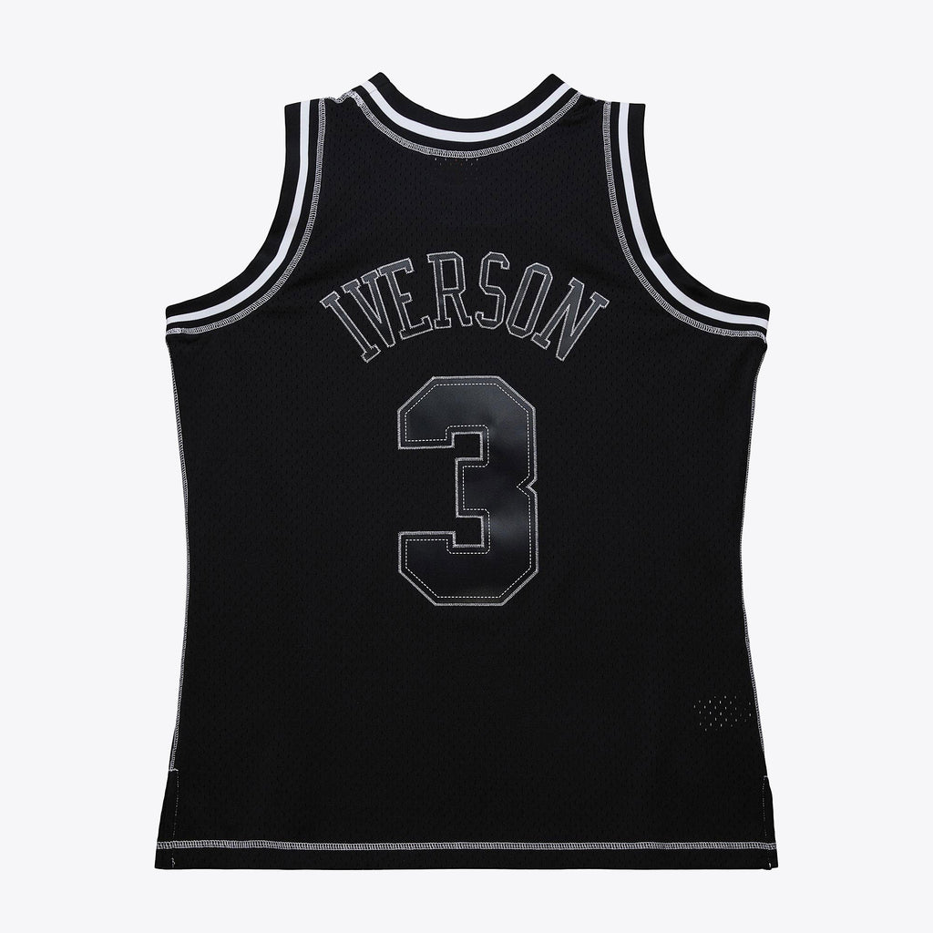 Philadelphia 76ers Allen Iverson 1996 Contrast 2K Swingman Jersey - Black