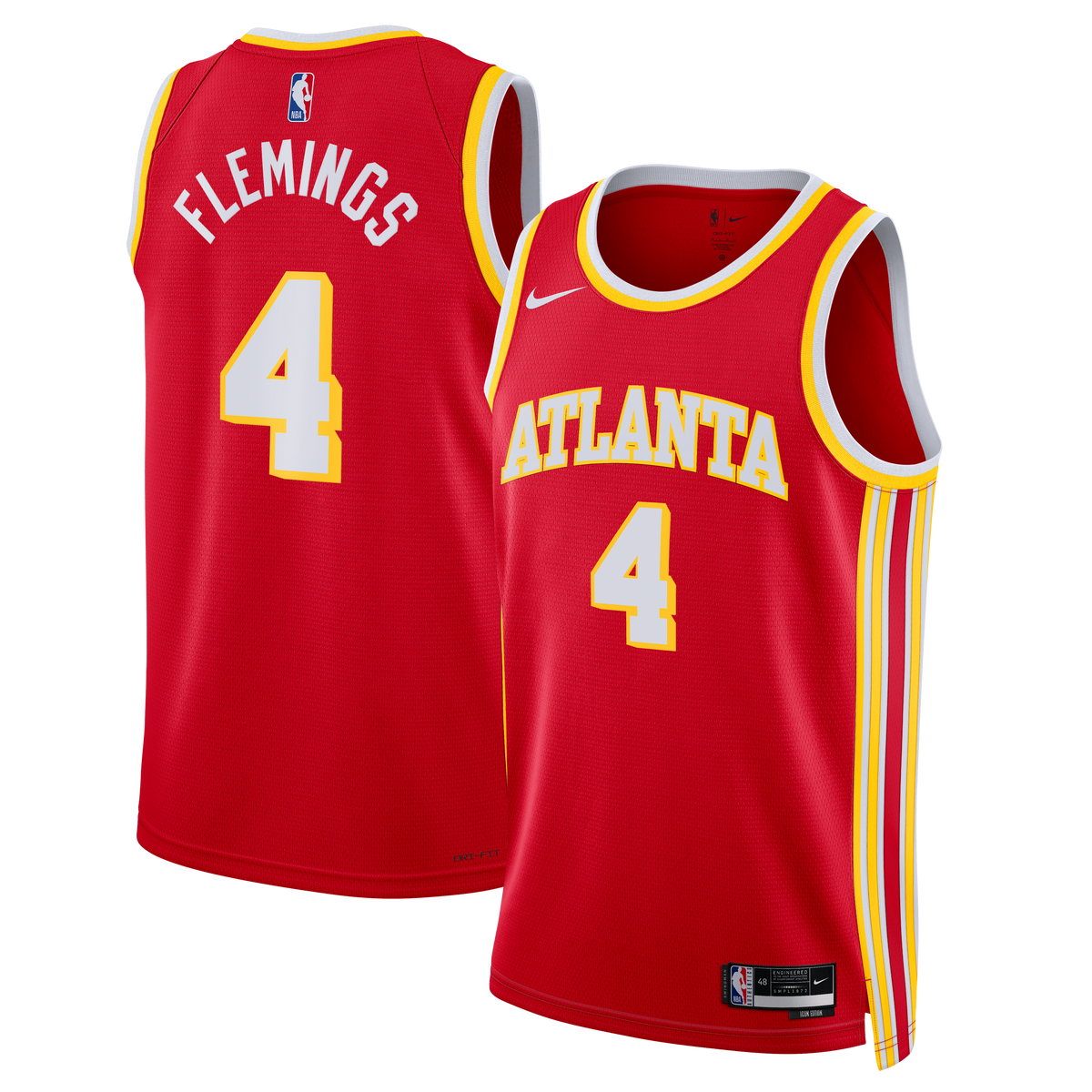 Atlanta Hawks Icon Swingman Jersey - Red - Kingston Flemings - Unisex