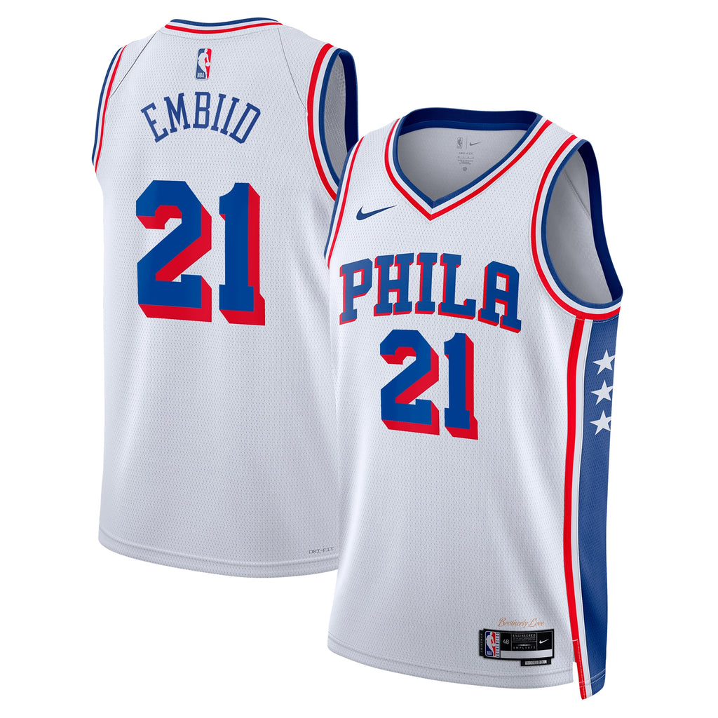 Philadelphia 76ers Association Edition Swingman Jersey - White - Joel Embiid - Unisex