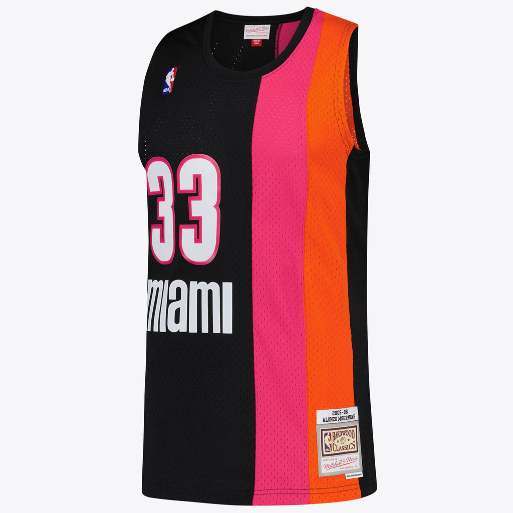 Miami Heat NBA Alonzo Mourning Hardwood Classics Road Jersey - Mens