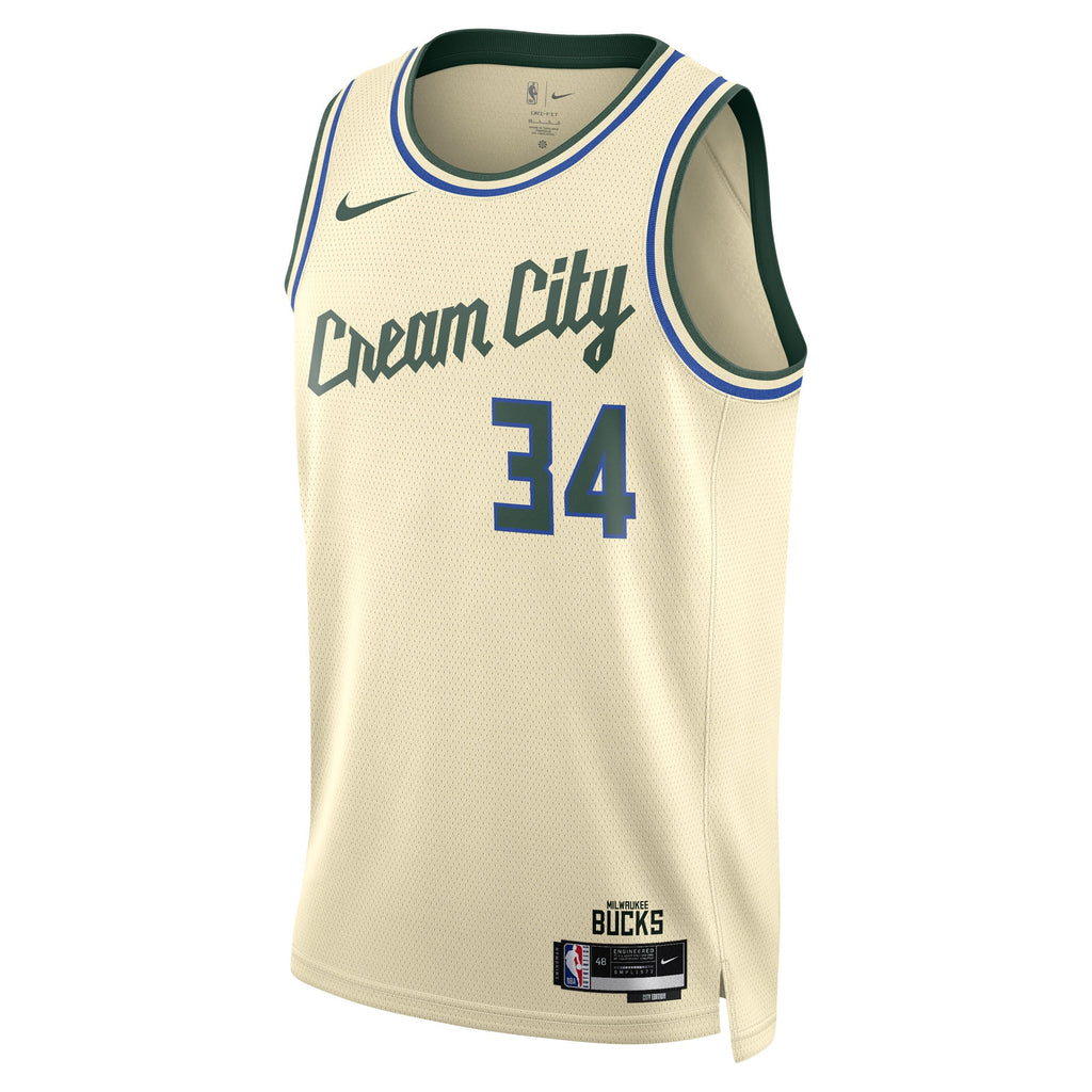 Milwaukee Bucks 2025/26 City Edition Swingman Jersey - Cream - Giannis Antetokounmpo - Unisex