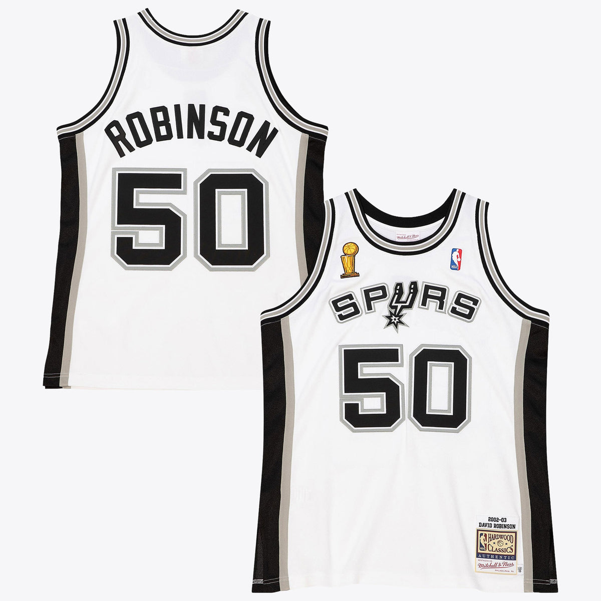 San Antonio Spurs David Robinson 2002 Home Finals Authentic Jersey - White