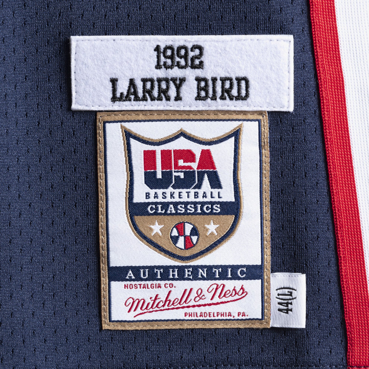 USA Basketball Authentic Jersey Larry Bird 1992 Navy